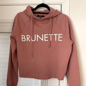 Brunette The Label Crop Hoodie